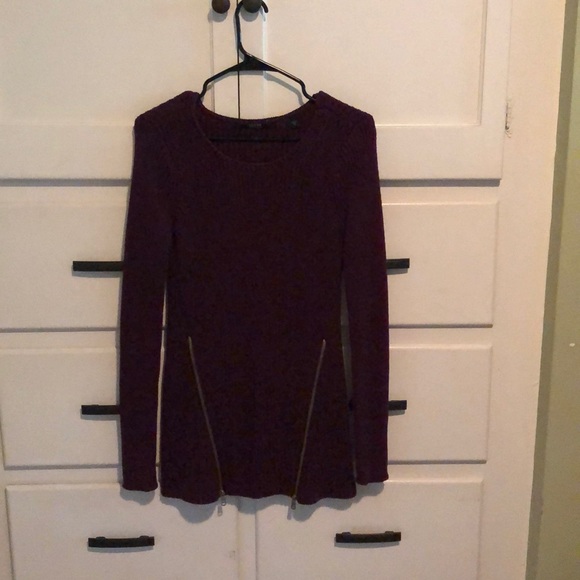 Purple sweater dress with zippers on the sides. - Picture 1 of 4